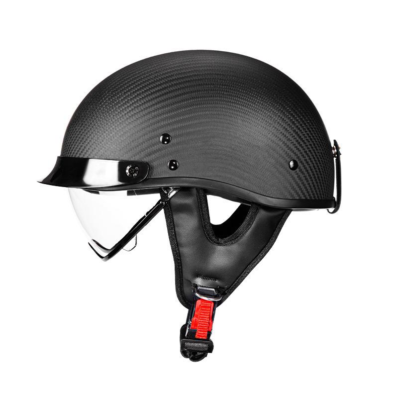 

AD Carbon Fiber Retro 3C Certified Motorcycle Half Helmet for Men & Women M [Head: 56-57cm]