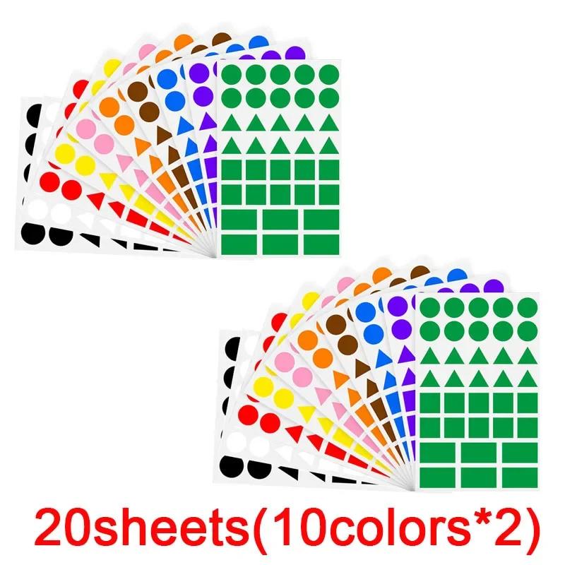 Colored Triangles Rectangular Dot Stickers for Kids Student Jigsaw Puzzle Geometry Stickers Scrapbook Labels Cute Stickers