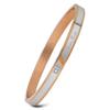 Stylish Zirconia Open Cuff Bracelet - 4MM/6MM Stainless Steel Couple Design