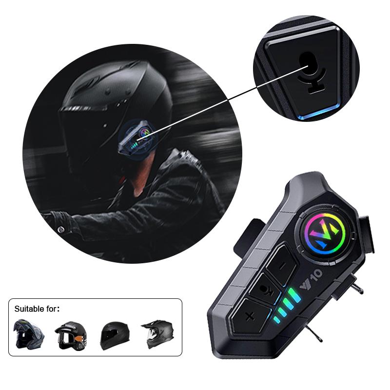 SEAMETAL Y10 Motorcycle Helmet Headset Stereo Bt5.3 Hands Free Ipx6 Waterproof 2000mAh Moto Wireless Headphones Support