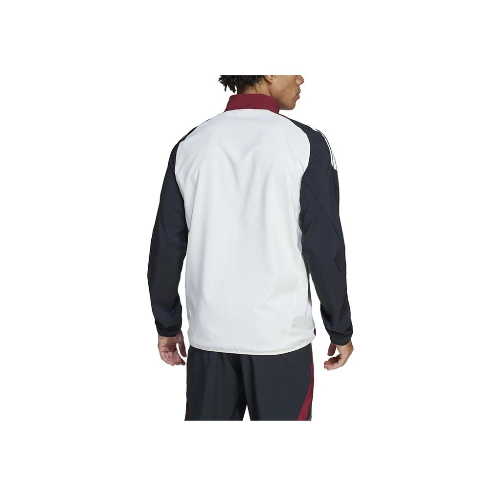 Adidas Manchester United 2024-25 Season Color Block Striped Logo Print Long Sleeve Jacket Unisex Jacket JE3740