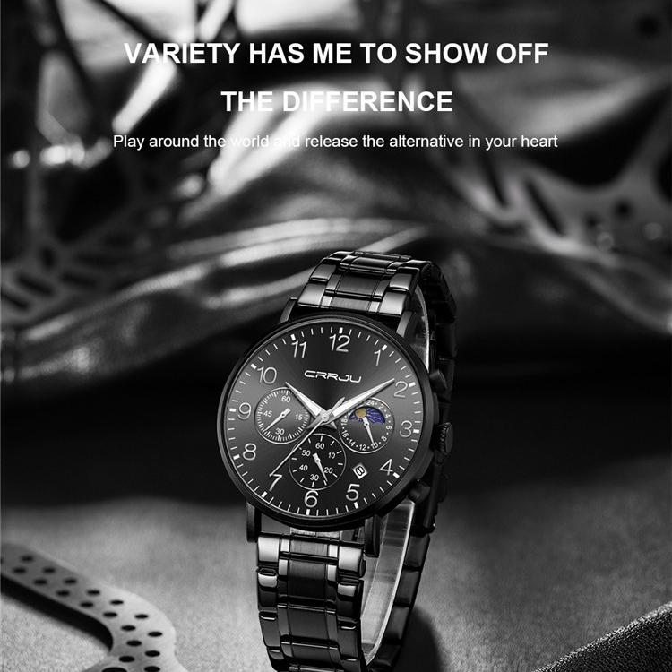 CRRJU-2276 Men's Watch Casual Personality Watch Men's Watch Student Watch Simple Steel Band Calendar