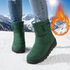 Women's 2025 Waterproof Rabbit Fur Snow Boots, European Size 45, with Widened Velcro Mid-Tube Design