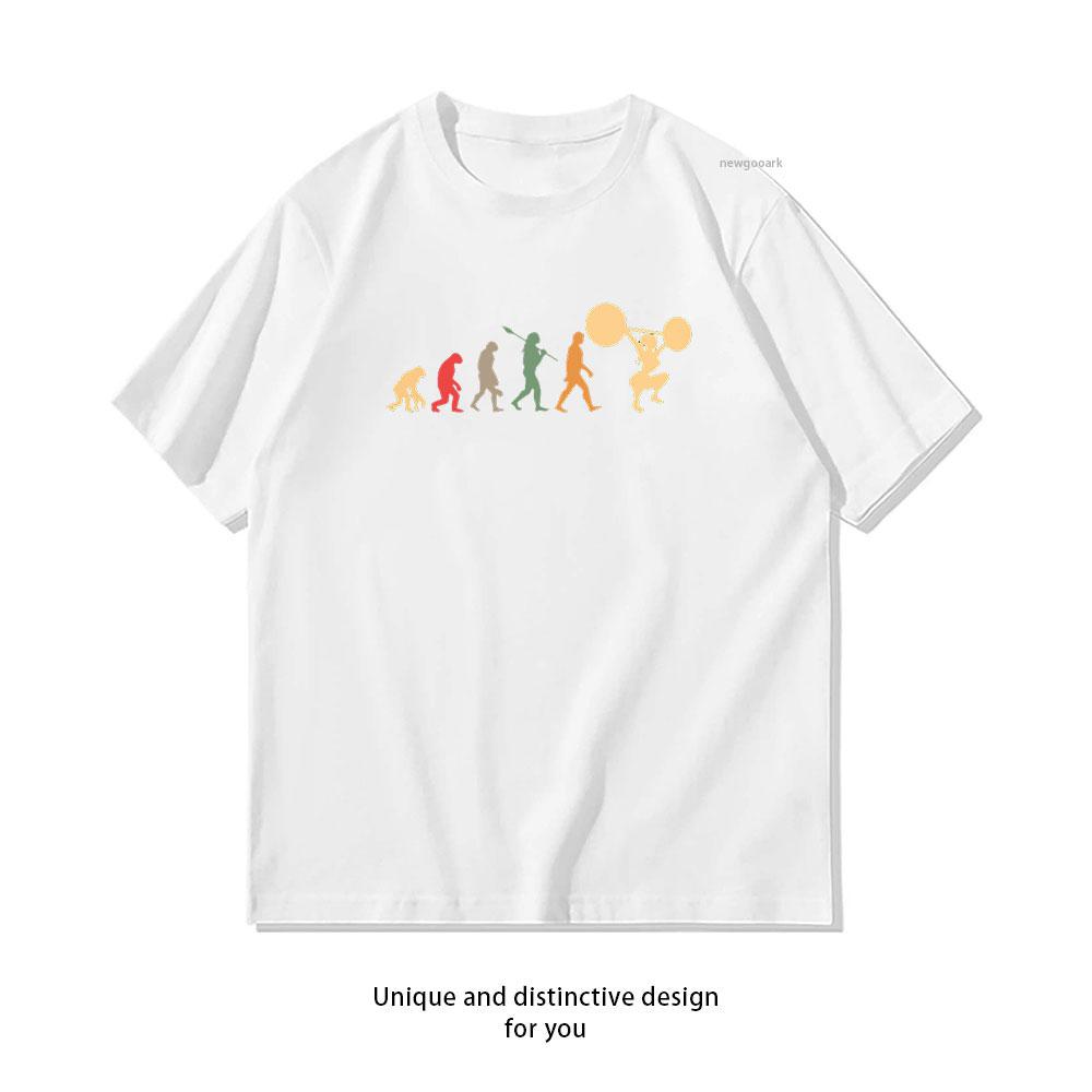 

Weightlifting evolution vinatge tshirt woman man Casual cotton printed t shirts Creative Adult Oneck streetwear S