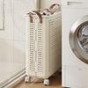 Large Capacity Laundry Basket with Wheels, Waterproof Dirty Clothes Hamper, Breathable Mesh Holes Handle Design