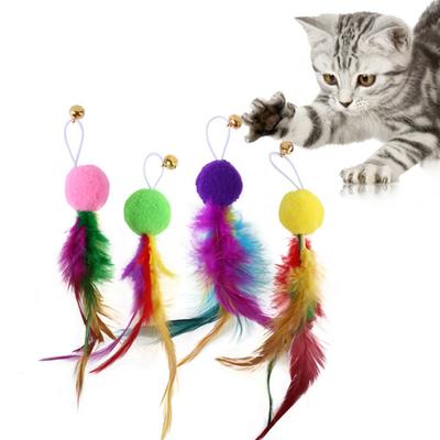 Cat Fishing Toy Plush Ball Relieve Boredom Playing Toy Pet Teaser Toy