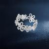925 Sterling Silver Floral Shadow Lace Ring: Elegant Hollowed-Out Flower Design for Women