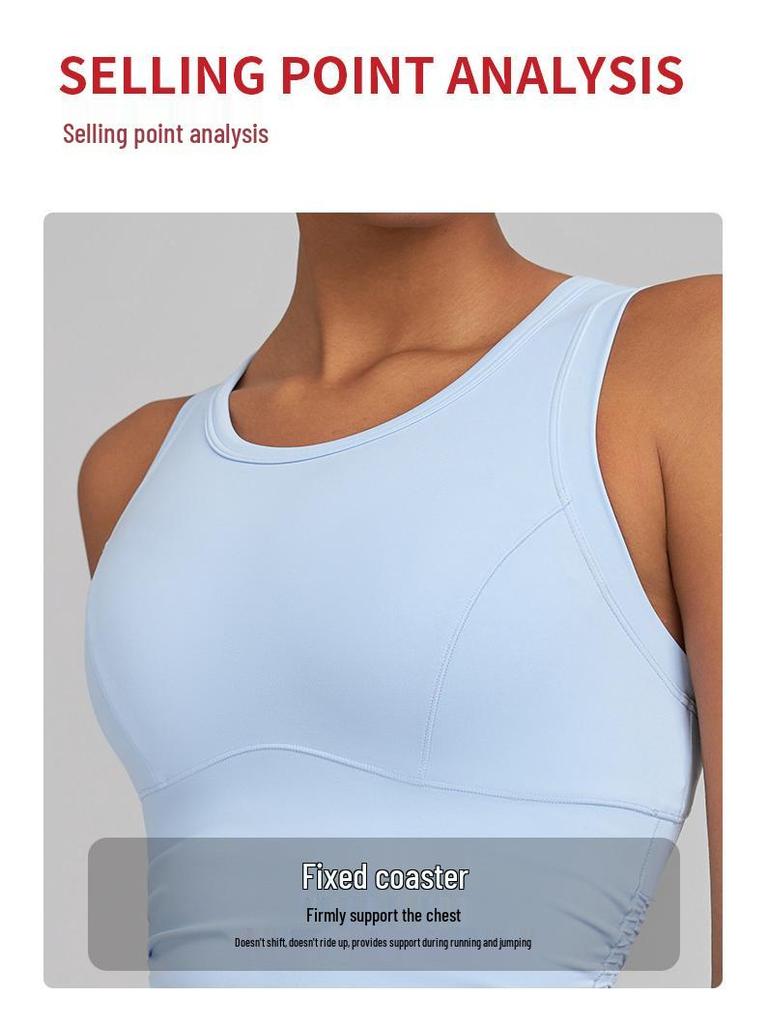 Damen High-Intensity Yoga Tanktop mit integriertem BH - Schlankmachende & Figurumspielende Fitnessbekleidung