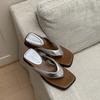 2025 summer new fashionable versatile one-word slippers women wear thick-soled heightening casual cool slippers