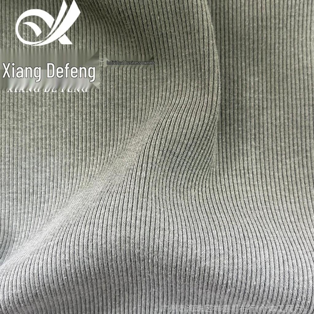 Wax-Dyed Washable Ribbed 2x2 Ice-Feel High Elastic 300g Retro Distressed Fabric, Salt-Fried Snowflakes Finish