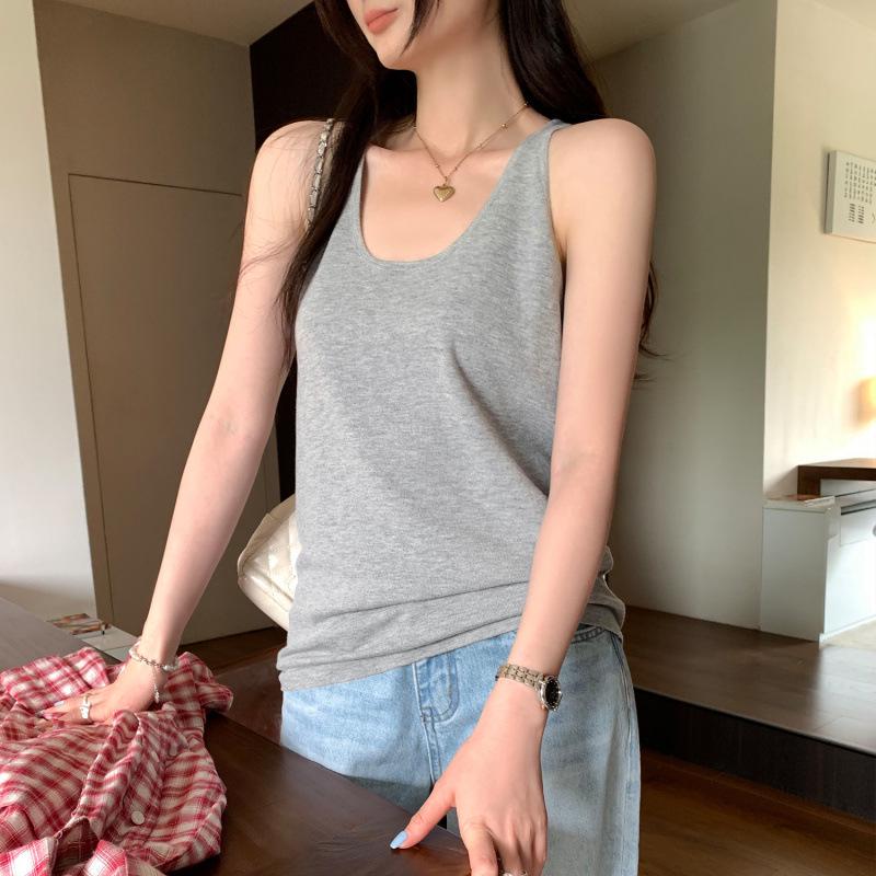 2025 Summer Women s High-End American Retro Sleeveless Tank Top Medium