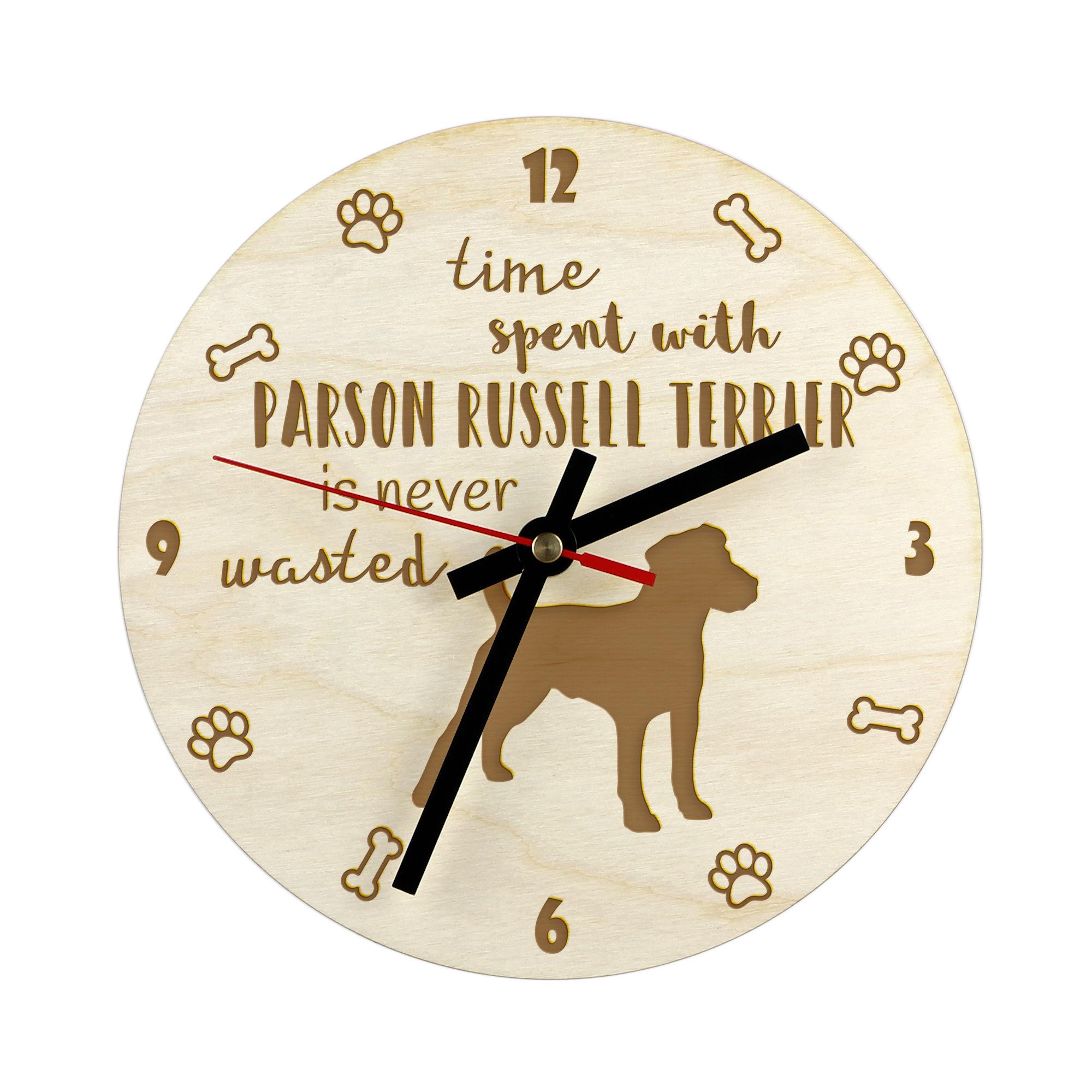 Parson Russell Terrier - clock with dog, wooden clock with engraving, personalised clock by Art-Dog