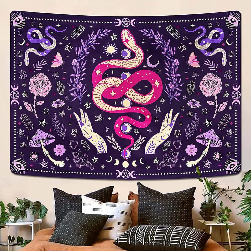 Mystical Snake Tapestry Bohemian Wall Art for a Magical Unique and Spiritually Uplifting Decor Statement