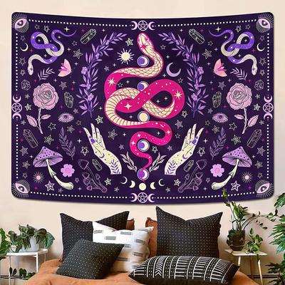 Mystical Snake Tapestry: Bohemian Wall Art for a Magical, Unique, and Spiritually Uplifting Decor Statement
