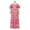 Summer Women's Dress Fashion One Neck Bohemian Print Dresses