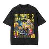 Hot Sale Anime Crazy Invincible Graphic Print Tshirt Vintage Washed Harajuku Y2k Fashion Summer Tee Hip Hop Streetwear Tshirt