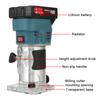 Blue 18V Battery 88V Woodworking Slotting Trimming Cutter Router Milling Machine Wood Milling Cordless Electric Trimmer
