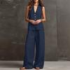 ZANZEA Women Sleeveless Vest Tops and Long Pants Casual Two Piece Suit Sets