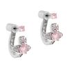 VIVIENNE WESTWOOD Maitena Saturn Crystal Decorated Ring Brass Earrings Women Earrings Pink Silver 8053195081929