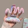 New Korean Gradient Hair Claw Clip for Women Large Thick Hair Shark Clip Hairpin Barrettes Fashion Girl Hair Accessories