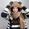 Cutie Bear Integrated Hood Muffler (Brown)