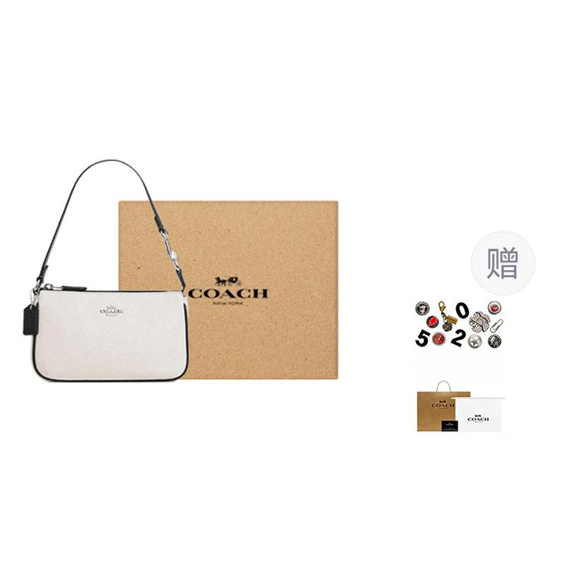 COACH Nolita Cow Leather Shoulder Bag, Handbag, Shoulder Bag Small Women's White CP490-SVDMH