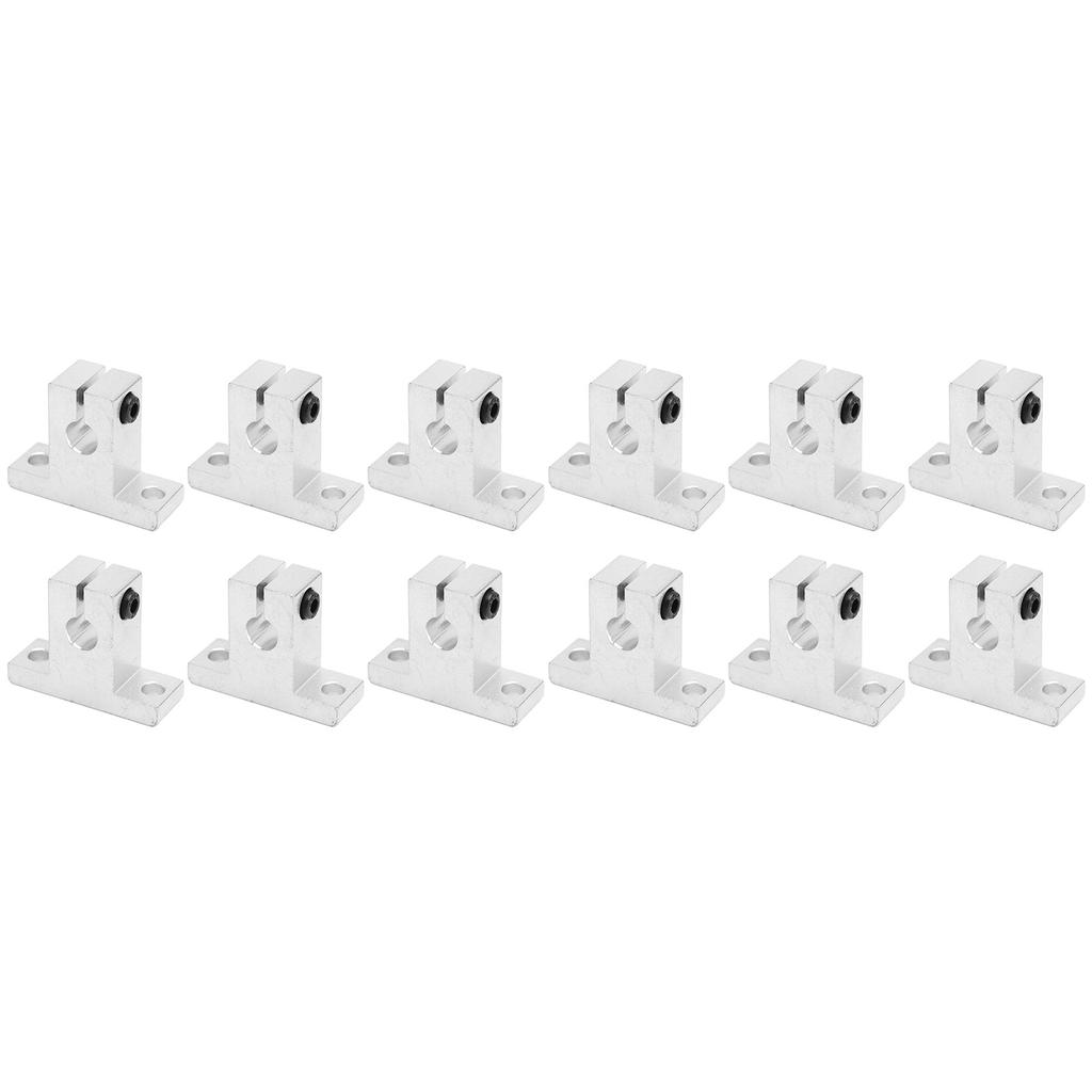 12Pcs Linear Motion Rail Support Aluminium Alloy Shaft Clamping Rod Set Kit for 3D Printer