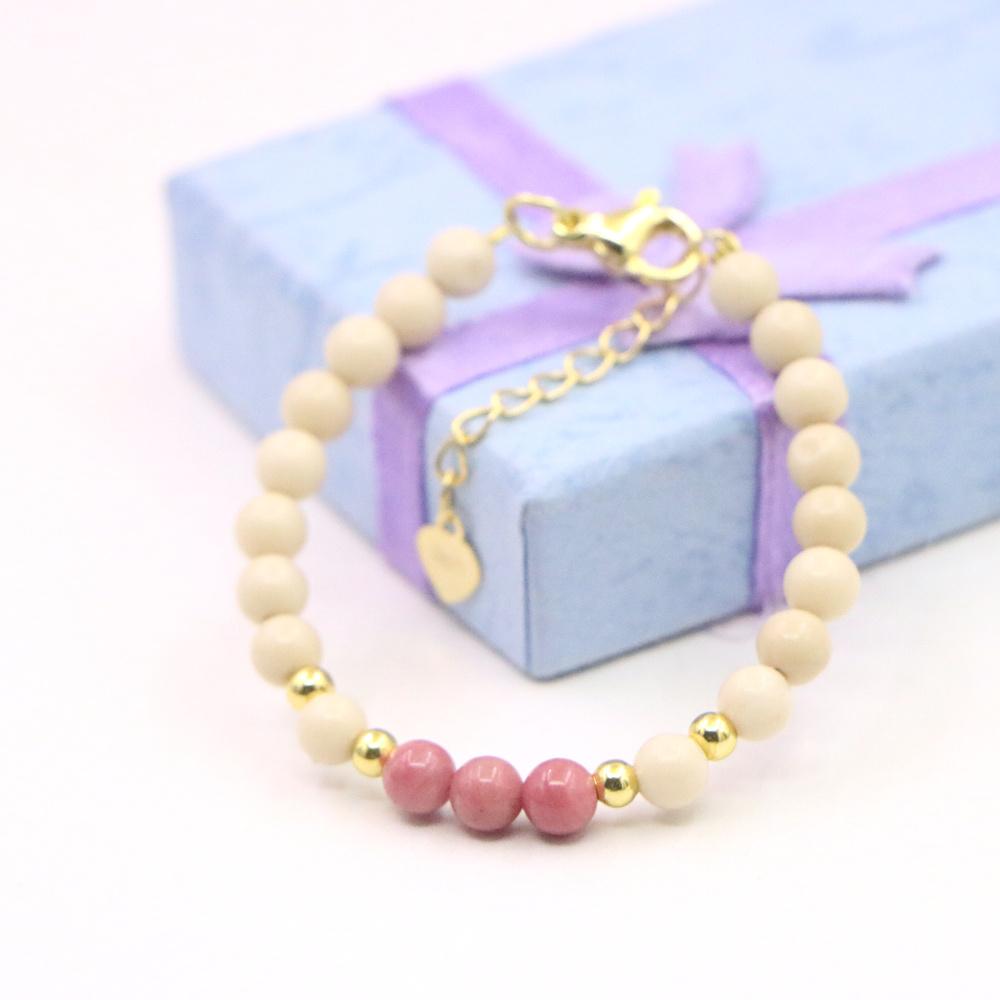 Charm Lovely Natural Stone Crystal Bracelet Baby Baptism Lobster Clasp Parts Yoga Christmas Wedding Girls Gift Jewelry Fashion