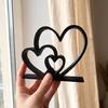 Valentine's Day Gift for Her Double Heart Figurine, 3D Printed Romantic Love Decor Personalized Painted Ornament Day, Anniversary Couples, Cute