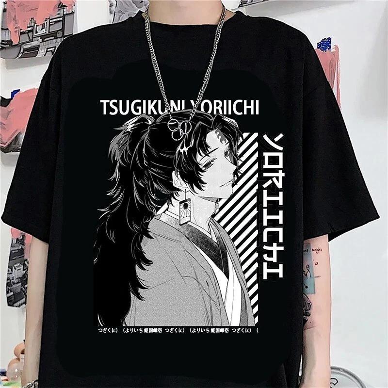 New Demon Killer Kokushibo Kanroji COTTON T-Shirt Anime Unisex Summer New Men's and Women's Streetwear