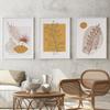 Boho Abstract Yellow Leaf Foliage Poster, Minimalist Wall Art, Print Picture, Botanical Canvas Painting, Living Room, Home Decor