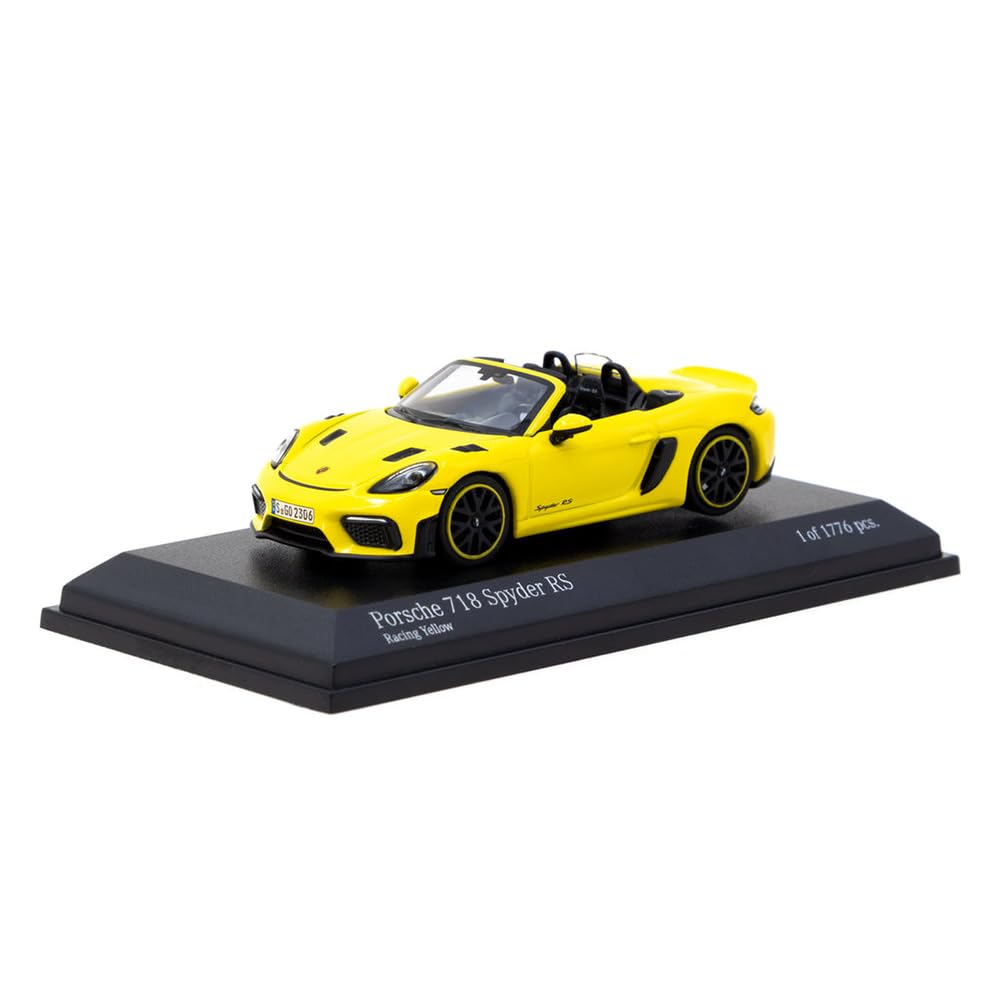 Tarmac Works x Minichamps 1/64 Porsche 718 Spyder RS Racing Yellow Tarmac x MINICHAMPS