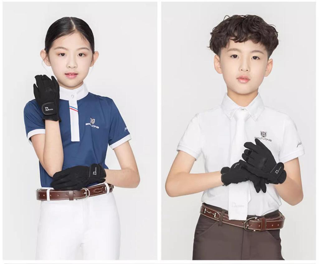 Kids' Four Seasons Equestrian Gloves - Non-slip, Wear-resistant, Unisex Horse Riding Gear in White