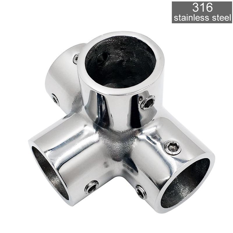 316 Stainless Steel Tube Pipe Connector Super Anti-corrosion No Rust for Ocean Yacht Dock Outdoor Awning Tube Fastener