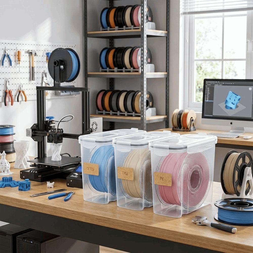 Airtight 3D Printing Filament Container Transparent Filament Storage Organizer Protection