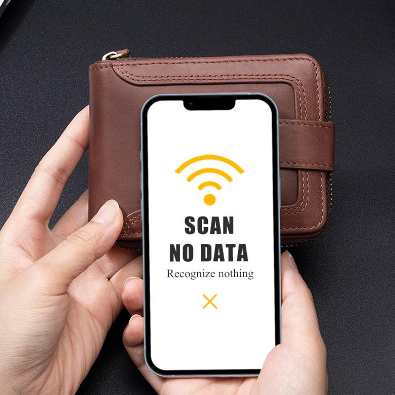 Brand 100% Cowhide RFID Anti-theft Brush Horizontal Wallet Retro Luxury Men's Short Wallets Multi-card Slot Coin Purse
