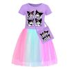 Children Princess Dress Summer Anime Cartoon Kids Girls Lace Mesh Skirt Baby Birthday Party Dresses Gifts