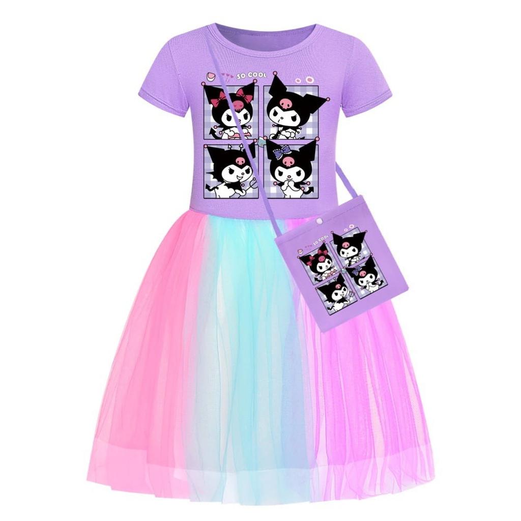 Children Princess Dress Summer Anime Cartoon Kids Girls Lace Mesh Skirt Baby Birthday Party Dresses Gifts