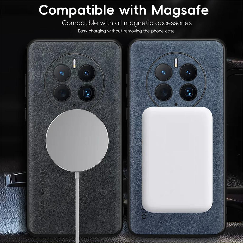 Magnetic Retro Leather Soft Case for Huawei Mate 70 60 50 Pro Mate50 70Proplus Mate60proplus Wireless Charging Phone Case Cover