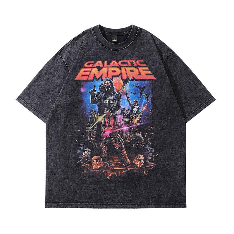 European And American Street Retro Heavy Weight Short-Sleeved T-Shirt Men'S And Women'S Hiphop Loose Lazy Wind Half-Sleeved Tee Shirt