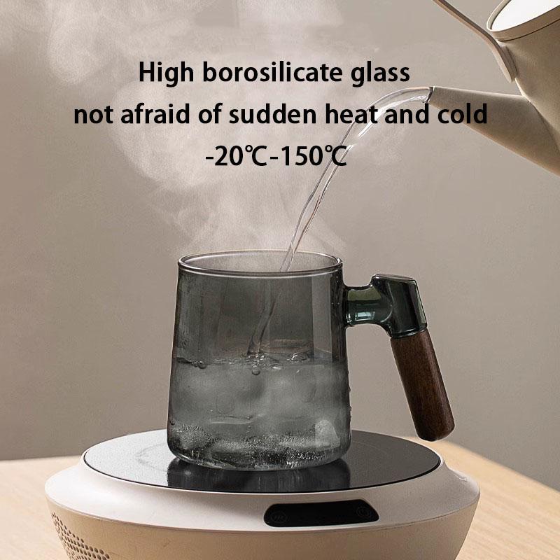 400ml Borosilicate Glass Tea Cup With Infuser Steeper And Lid For Loose Leaf Tea Wood Handle Blooming Tea Diffusers Filter Mug