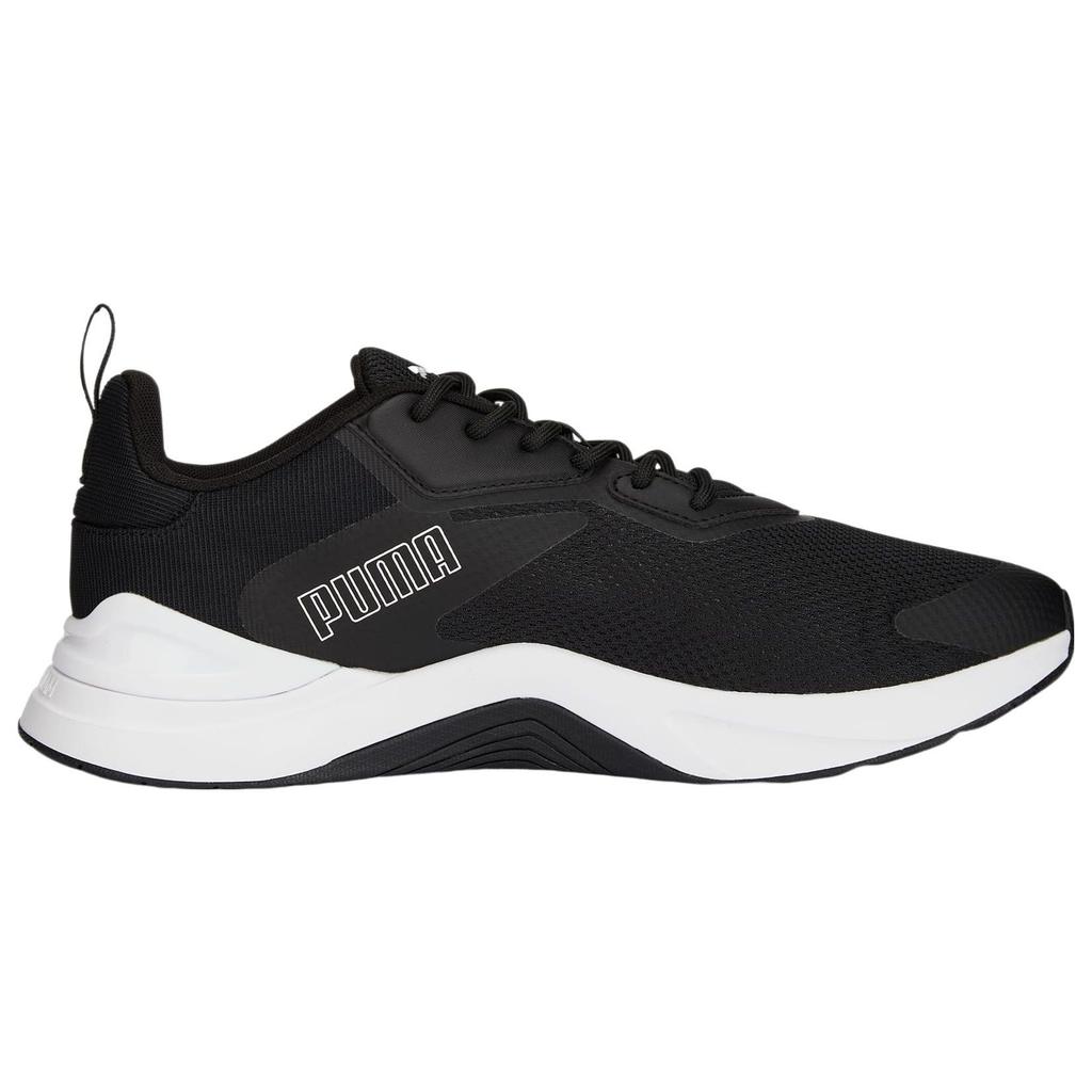 Puma Infusion Sport Simple Fabric Shock Absorption Non-Slip Wear-Resistant Low-Top Training Running Shoes Men Sneaker Black White 377893-01
