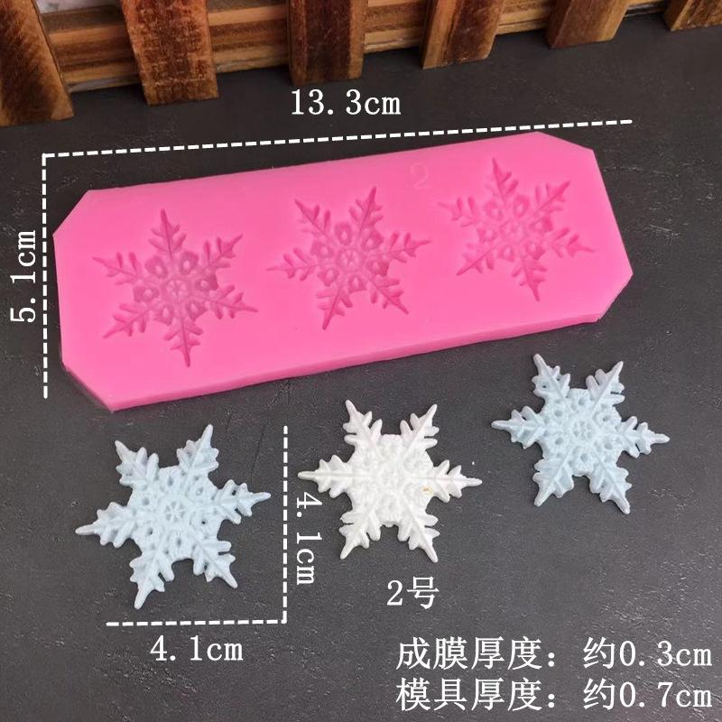 Christmas Snowflake Shaped Silicone Mold Handmade Chocolate Biscuit Cake Decoration Baking Tool DIY Candle Resin Casting Mold