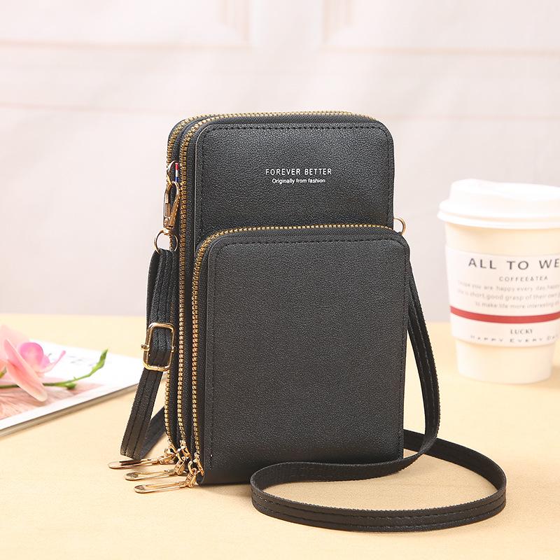 2025 Large-Capacity Multifunctional Solid Color Touchscreen Crossbody Phone Bag for Women