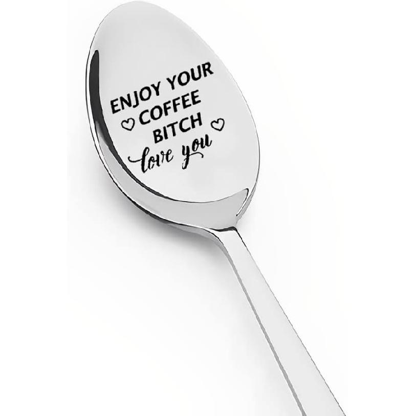 Best Friend Bestie Spoon Gifts for Women Men Funny Coffeespoons for Best Friends BFF Birthday Gifts for Besties Sister Brother Enjoy Your Coffee