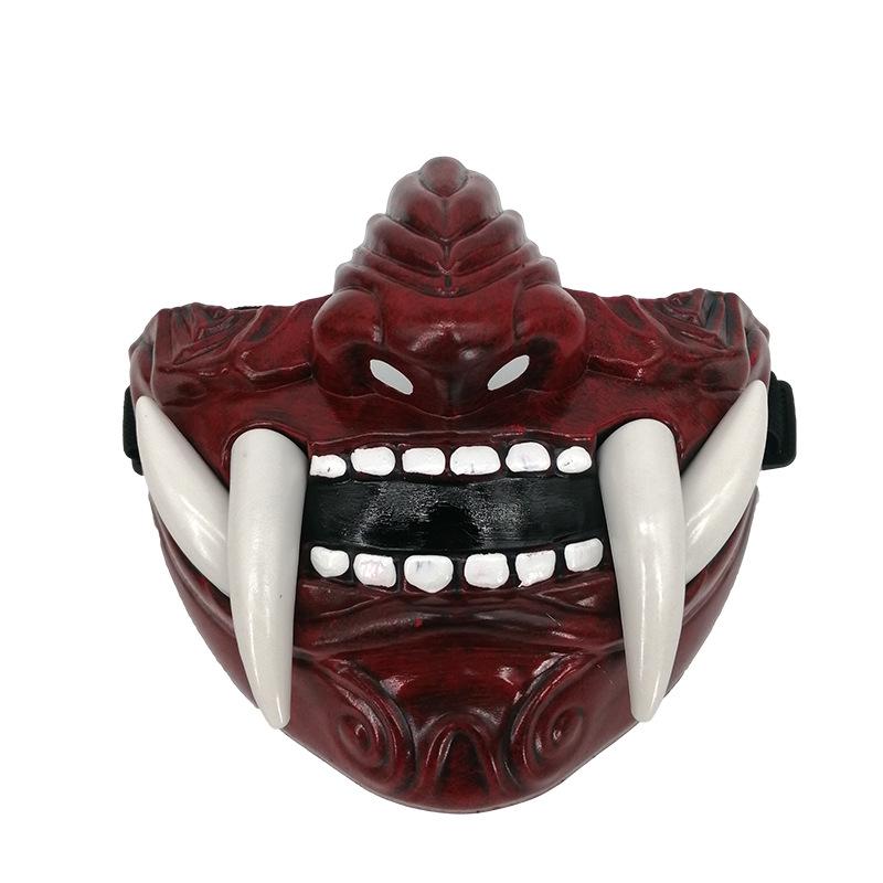 Japanese Hannya Half-Face Mask for Halloween Parties