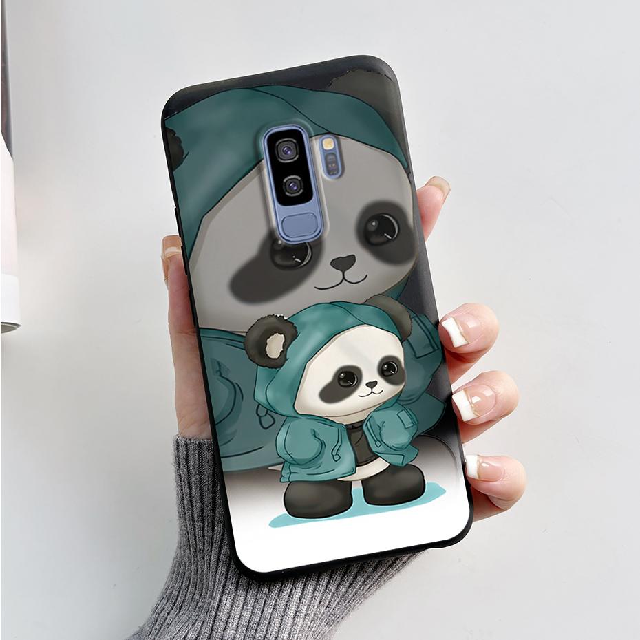 Silicone Back Cover for Coque Samsung Galaxy S9 Plus Cute Rabbit Panda Protective Soft Phone Case SamsungS9 S9Plus Funda Capas
