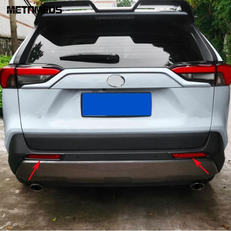 Rear Bumper Fog Light Lamp Cover Trim For Toyota Rav4 Rav 4 -  2024 2025 Carbon Fiber Foglight Frame Accessories