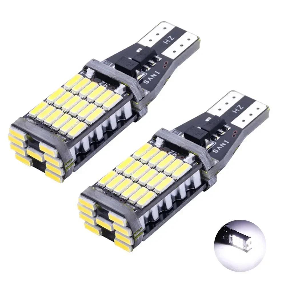 2/50pcs Superior LED T15 W16W 45 SMD 4014 Car Auto Canbus Reversing Lamps Stop Light Back Up Lights Reverse Bulb