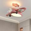 New Aircraft Fan Light Variable Frequency Nordic Bedroom Children's Room Electric Ceiling Fan LED Ceiling Light Fan with Light